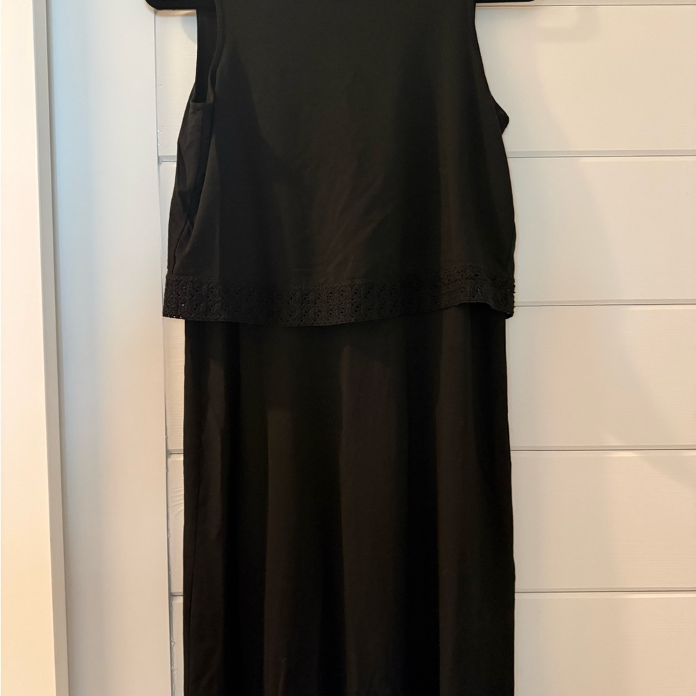 J. Jill Wearever Collection Black Sleeveless Layered Dress XS NWT